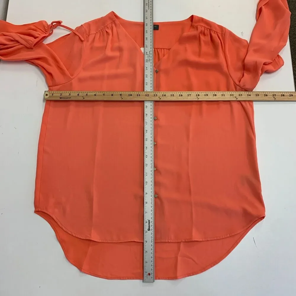 The Limited Collection Cutout Sleeve Womens XL Extra Large Coral Orange V Neck - Picture 8 of 13